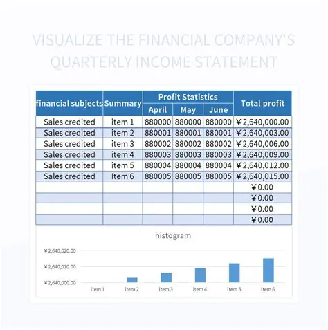 Monthly or Quarterly Income Statement