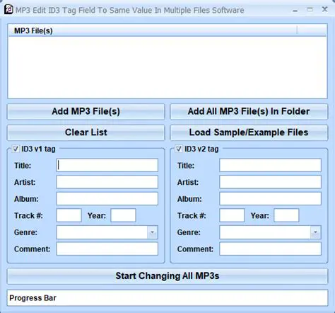 MP3 Edit ID3 Tag Field To Same Value In Multiple Files Software