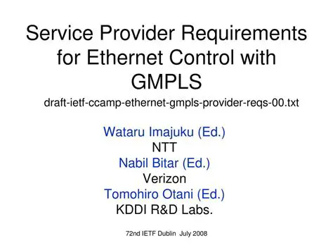 Network provider requirements