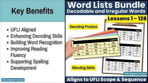 New word lists and lessons