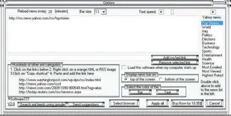 News Desktop Scrolling Bar