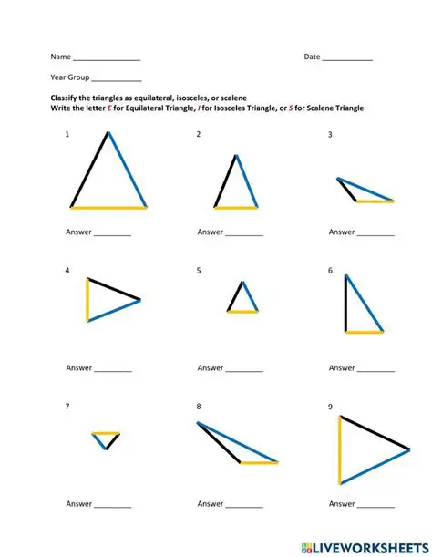 Not labeling the sides and angles of the triangles