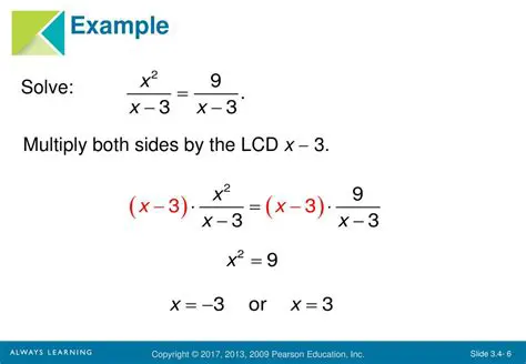 Not multiplying both sides of the equation by the LCD
