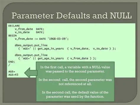 Null Value Passed to a Parameter