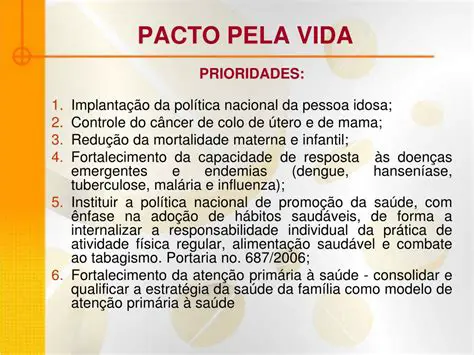 Objetivos do Pacto pela Vida