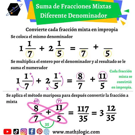 Operaciones con fracciones mixtas