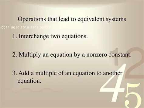 Operations to Create Equivalent Systems