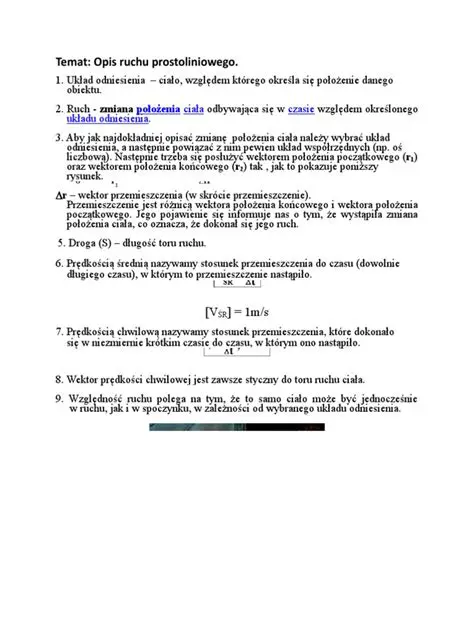 Opis ruchu prostoliniowego