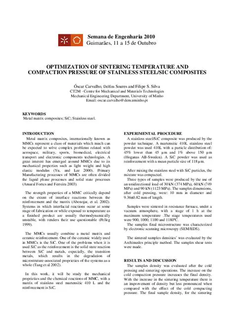 Optimization of Sintering Temperature