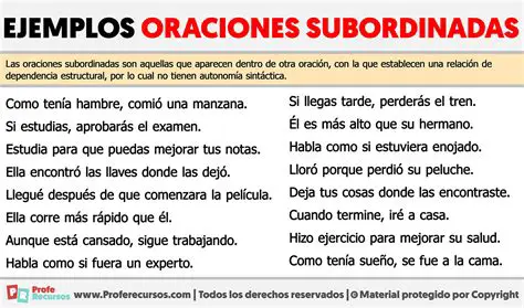 Oraciones Compuestas con Subordinadas