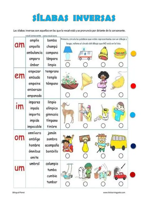 Oraciones con palabras que llevan inversas con S