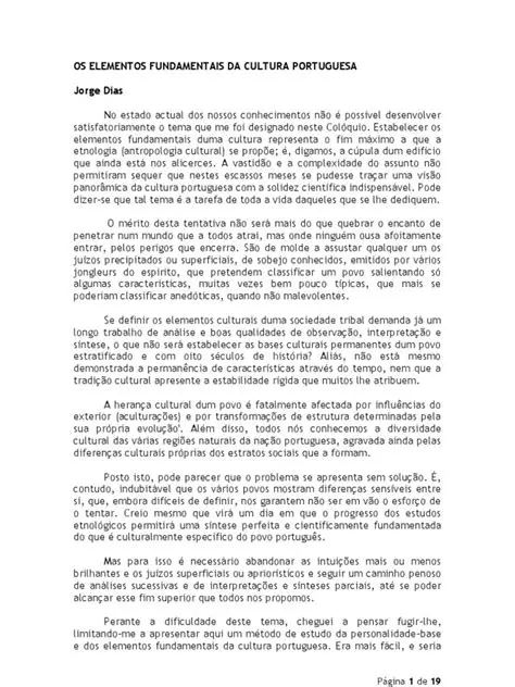 Os Elementos Fundamentais da Cultura