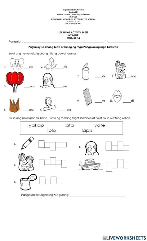 Paglalarawan ng Mga Unang Titik