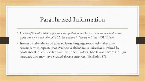 Paraphrased Information Only