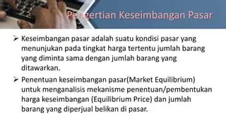 Pengertian Keseimbangan Pasar
