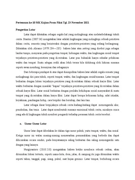 Pengertian Latar dalam Karya Fiksi