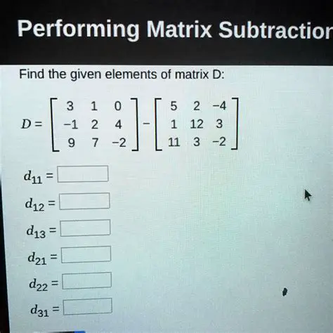 Performing Matrix Subtraction