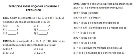 Perguntas e Respostas sobre Conjuntos e Subconjuntos