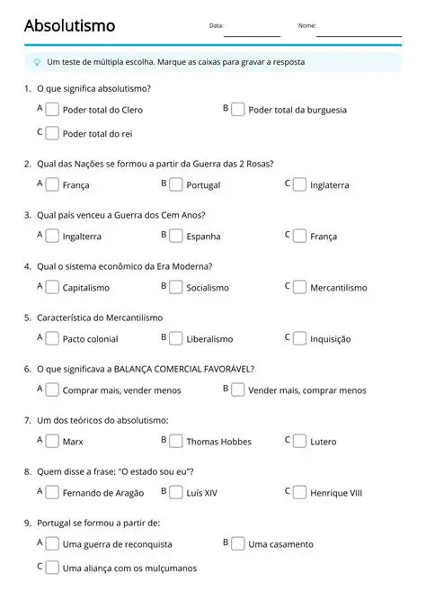 Perguntas e Respostas sobre o Absolutismo na Inglaterra