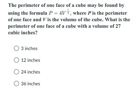 Perimeter of a Face of a Cube