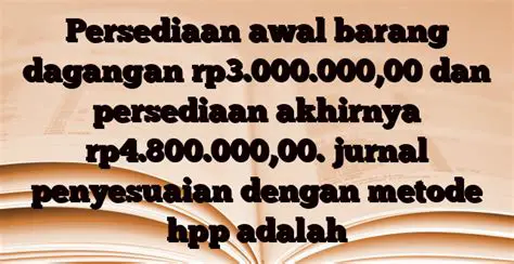 Persediaan Awal Barang Dagangan