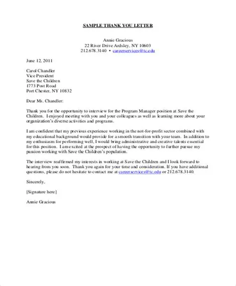 Personal Thank You Letters