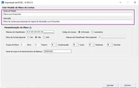 Plano de Contas Personalizado