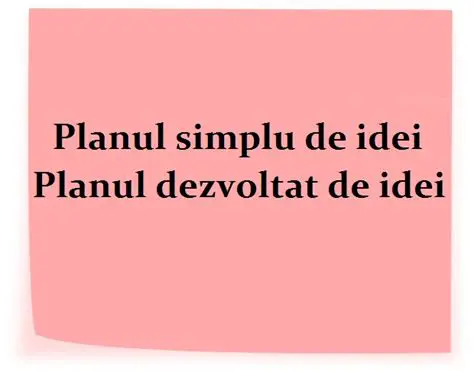 Planul de idei de la pasul doi