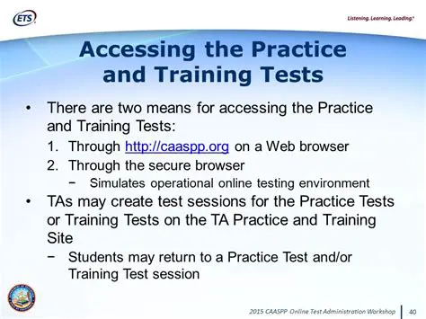 Practice and Training Tests