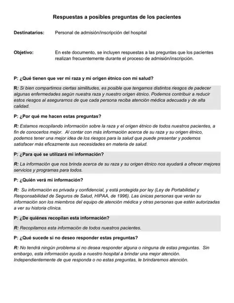 Preguntas de los Pacientes