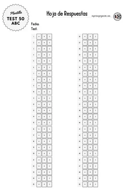 Preguntas y respuestas sobre el test de 50 preguntas