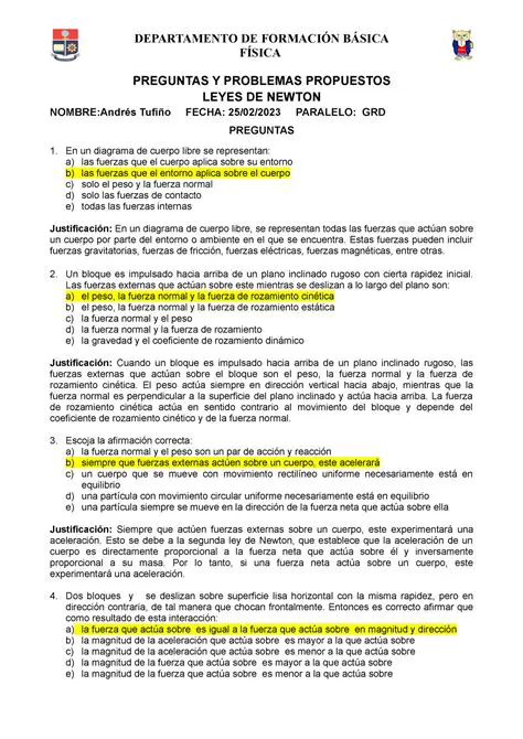Preguntas y Respuestas sobre la Fuerza Normal y la Fuerza Aplicada