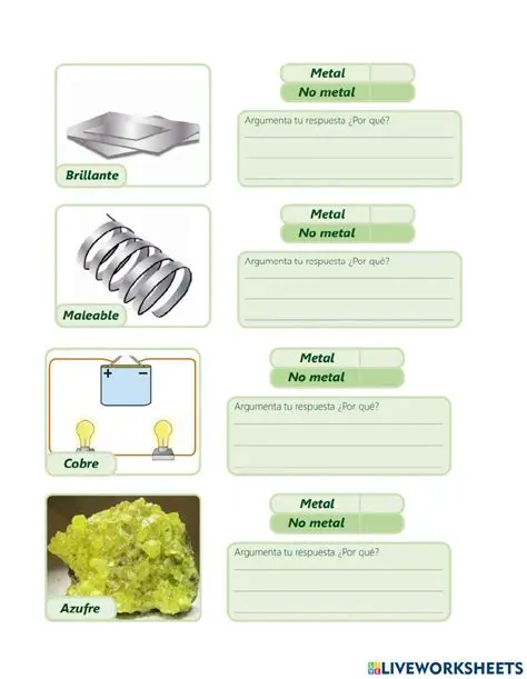 Preguntas y respuestas sobre metales y no metales