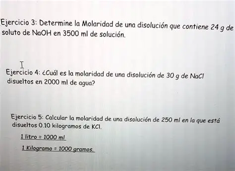 Preguntas y respuestas sobre molaridad de disoluciones