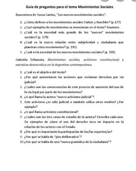 Preguntas y Respuestas sobre Movimientos Sociales