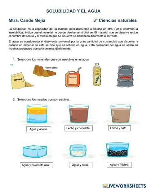 Preguntas y Respuestas sobre Solubilidad de Sustancias en Agua