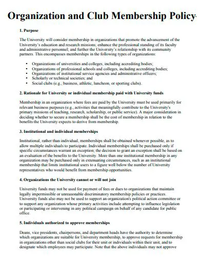 Private Club Membership and Guest Policies