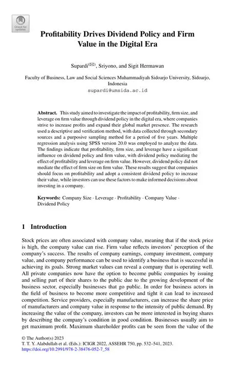 Profitability and Dividend Policy