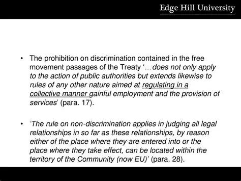 Prohibition on Discrimination