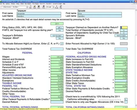 Projects taxable income and calculates required withholding allowances