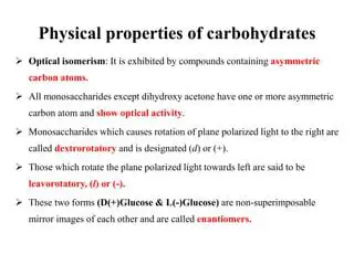 Properties of Carbohydrates