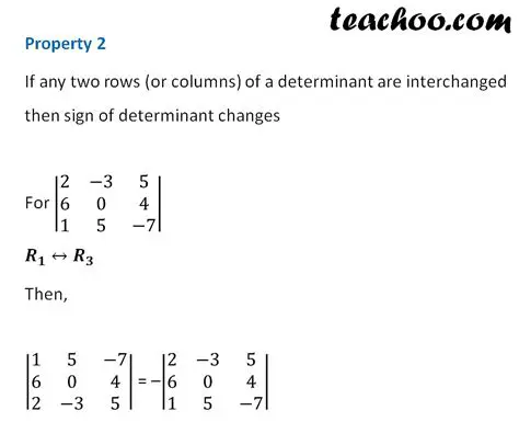Properties of Determinants