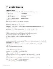 Properties of Metric Spaces