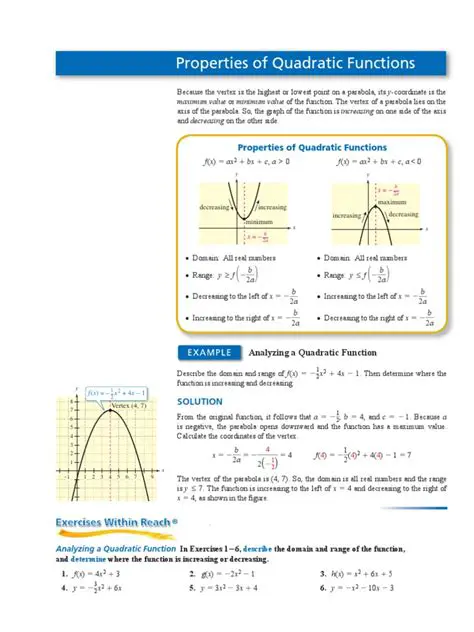 Properties of Quadratic Functions