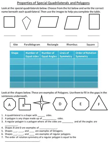 Properties of Quadrilaterals and Polygons