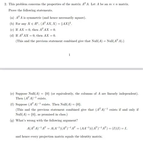Properties of the Matrix A