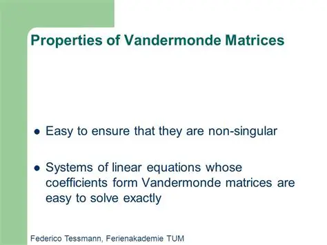 Properties of Vandermonde Matrices