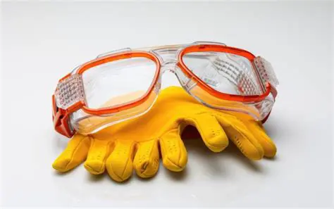 Protective gloves and goggles