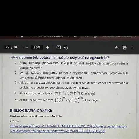 Pytania i Polecenia na Egzaminie