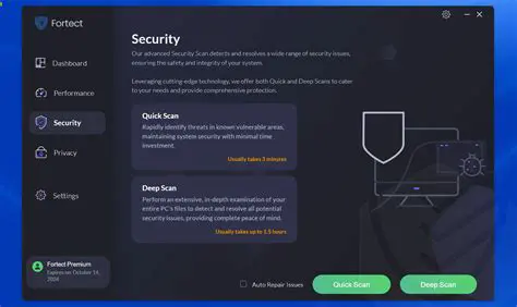 Quick and deep scan options